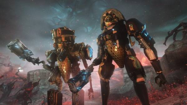  Necramechs on Deimos, featured from left to right: Voidrig, Bonewidow